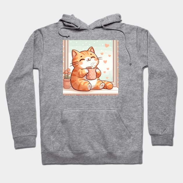 Coffee Cat Lover Gifts Hoodie by dinokate